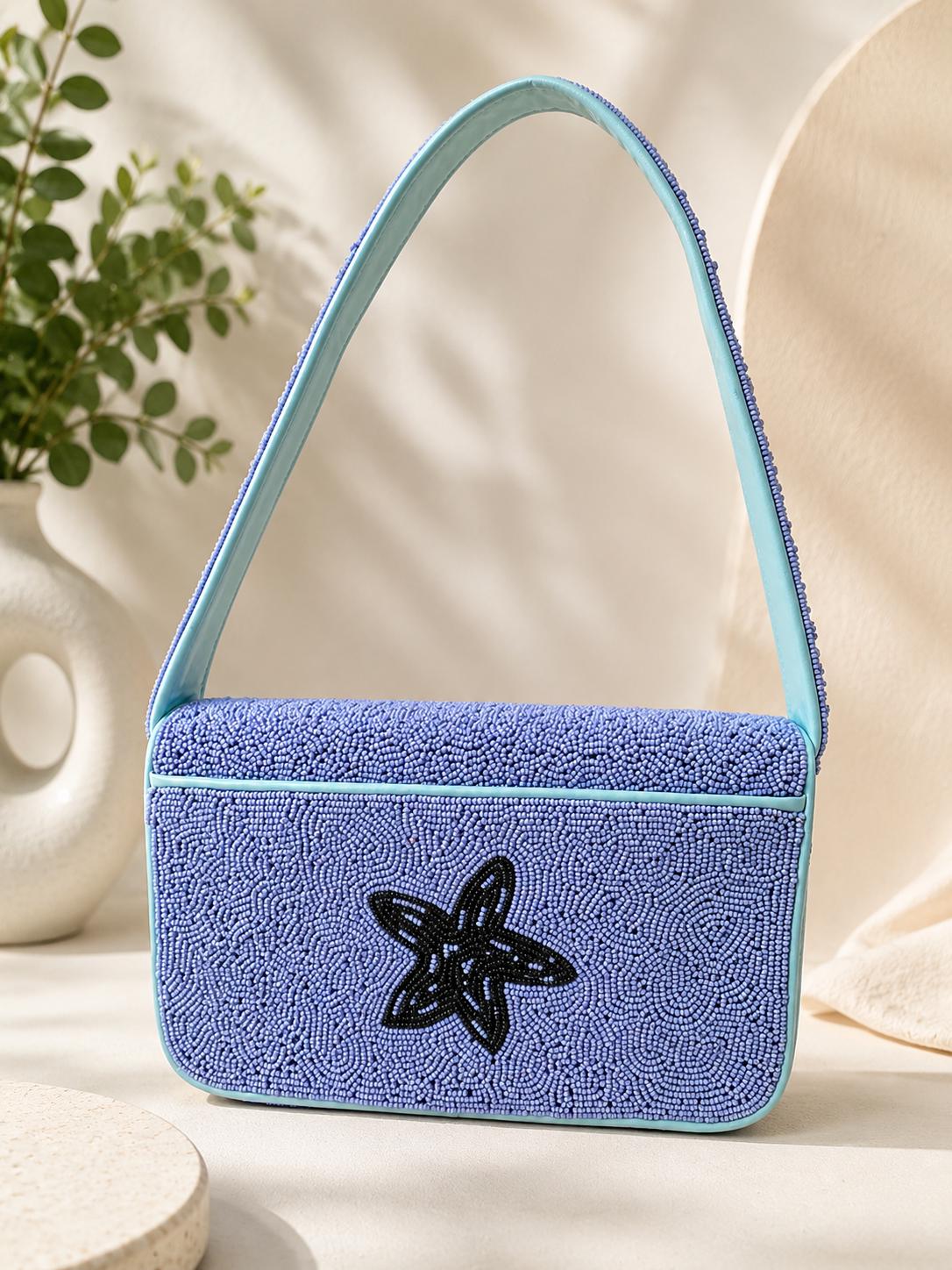 Handmade Beaded Sardines Shoulder Bag | Coastal Statement Purse, Artisan Beadwork Handbag