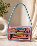 Handmade Beaded Sardines Shoulder Bag | Coastal Statement Purse, Artisan Beadwork Handbag