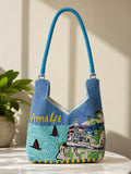 Handmade Beaded Amalfi Coast Shoulder Bag | Italian Coastal Art Purse