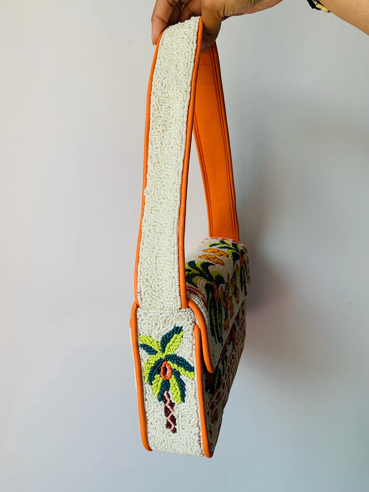 Beaded Tropical Birds Shoulder Bag | Colorful Boho Artisan Purse