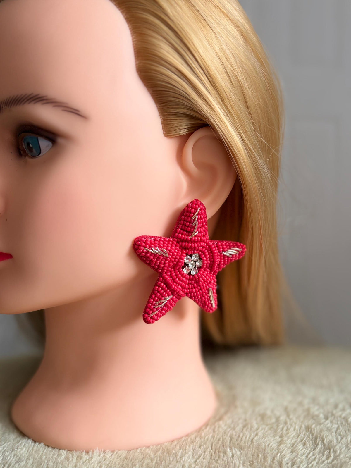 Handmade Starfish Seed Bead Earrings | Coastal Ocean Inspired Statement Jewelry