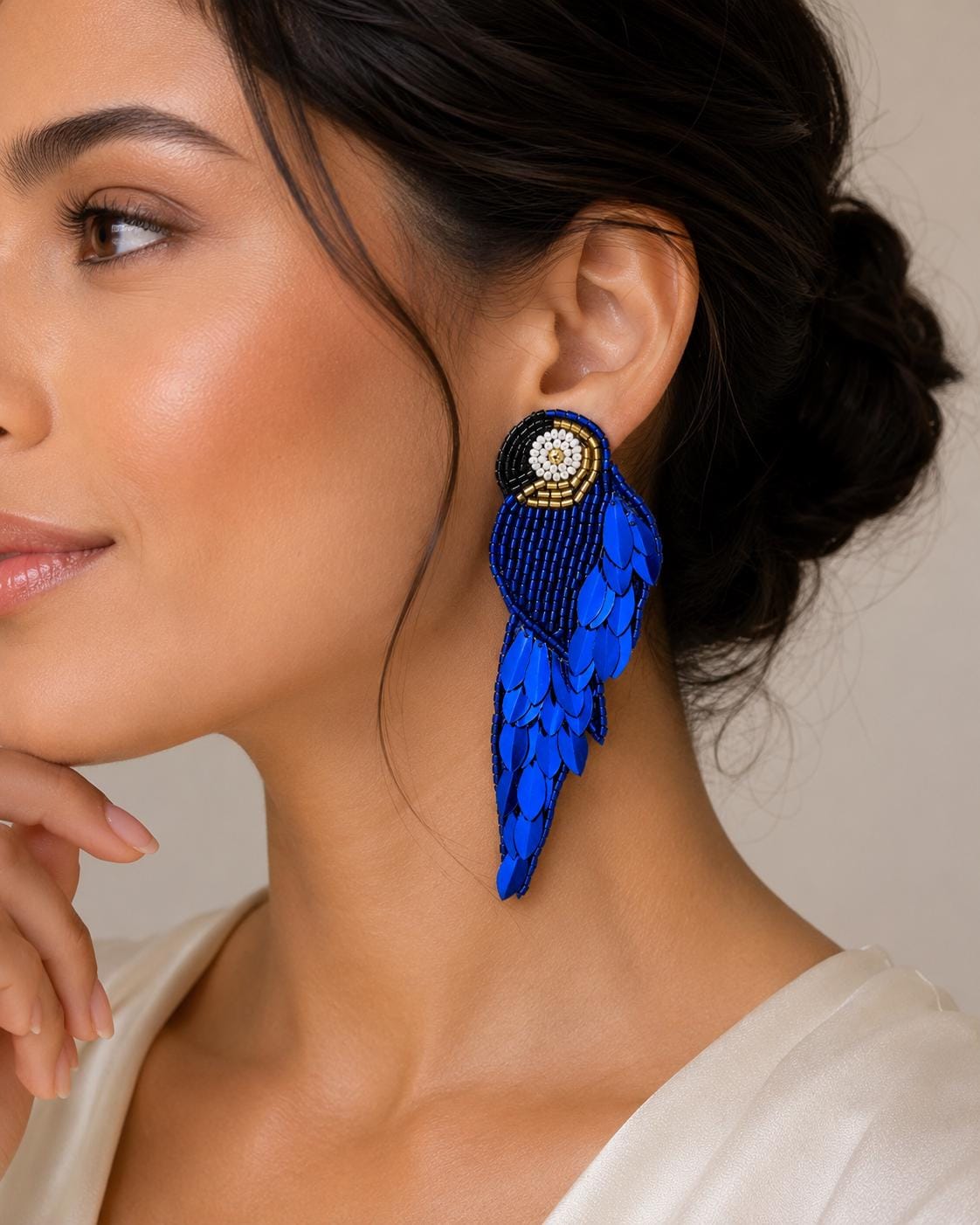 Handmade Beaded Parrot Earrings | Tropical Seed Bead Statement Jewelry