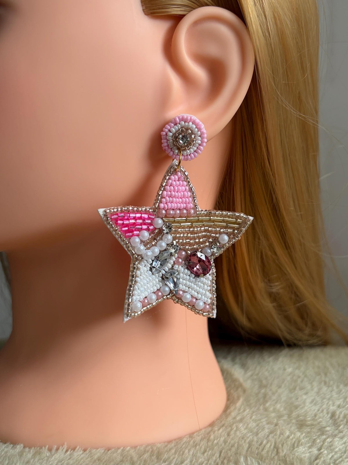 Handmade Starfish Seed Bead Earrings | Coastal Ocean Inspired Statement Jewelry