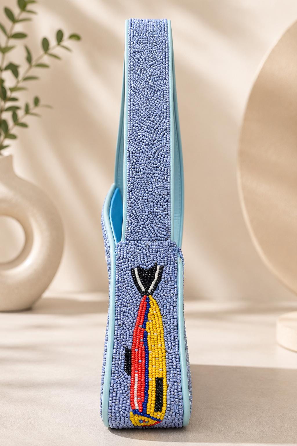 Handmade Beaded Sardines Shoulder Bag | Coastal Statement Purse, Artisan Beadwork Handbag