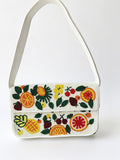 Handmade Beaded Fruit Shoulder Bag, Tropical Citrus Embroidery, Summer Purse