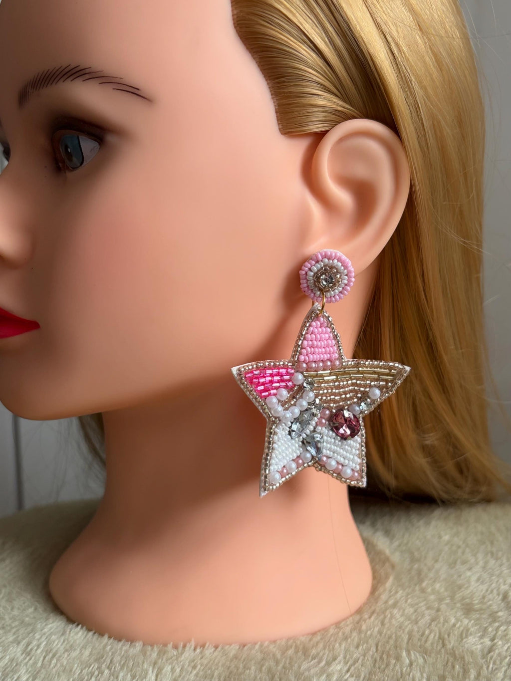 Handmade Starfish Seed Bead Earrings | Coastal Ocean Inspired Statement Jewelry