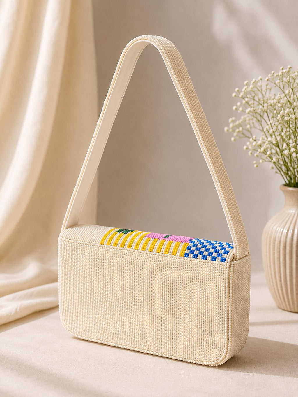 Handmade Beaded Fruit Veggie Shoulder Bag, Colorful Summer Purse