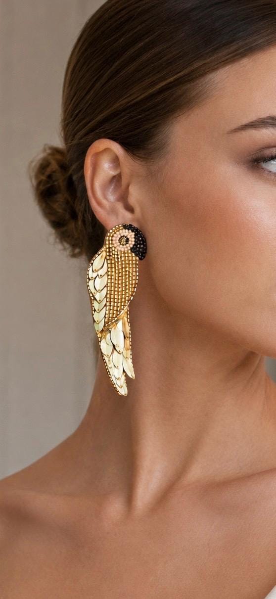 Handmade Red Parrot Beaded Earrings | Tropical Statement Earrings | Boho Bird Jewelry