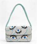 Handmade Evil Eye Beaded Shoulder Bag | Bohemian Blue Eye Purse Accessory
